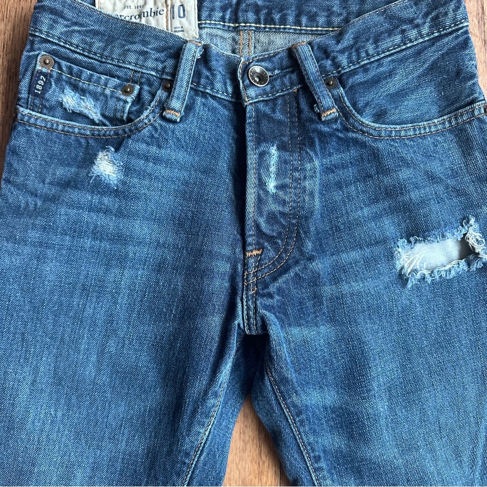 Abercrombie & Fitch Kids Blue Distressed Denim Jeans
